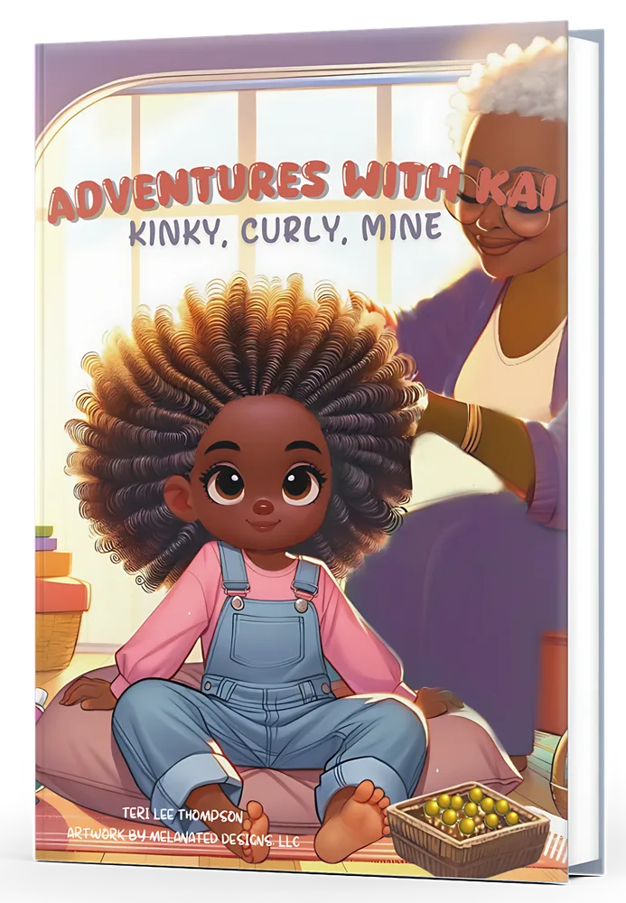 Adventures with Kai: Kinky, Curly, Mine by Teri Lee Thompson, showing Kai and her grandmother
